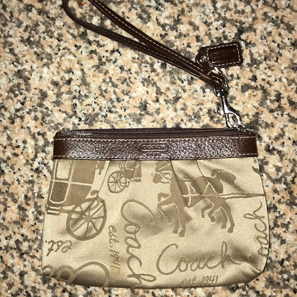 Brown Coach wristlet (small)